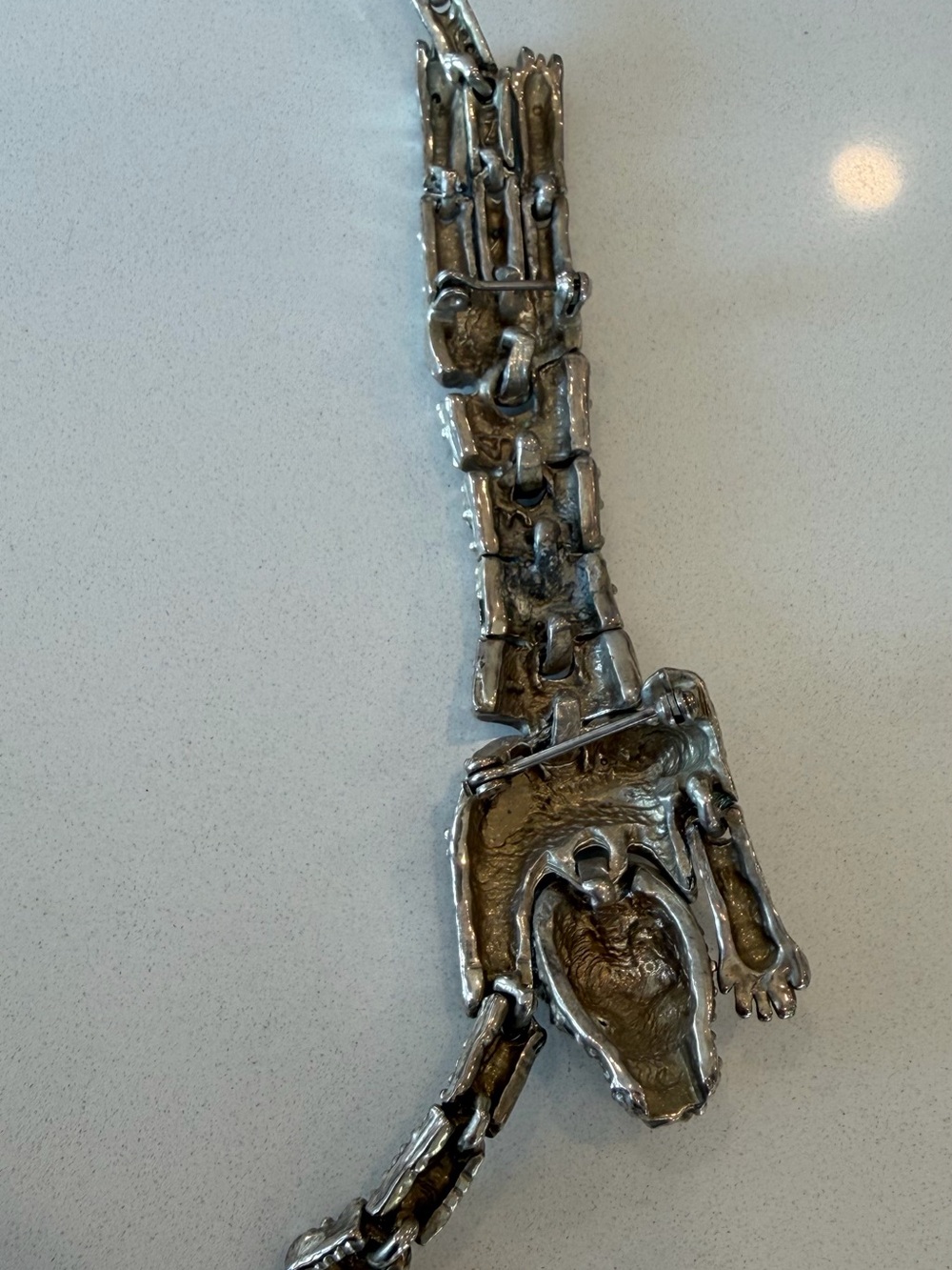 Vintage Articulated Leopard Rhinestone Shoulder Brooch - Picture 2 of 4